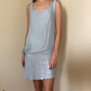 Sequin and silk minidress